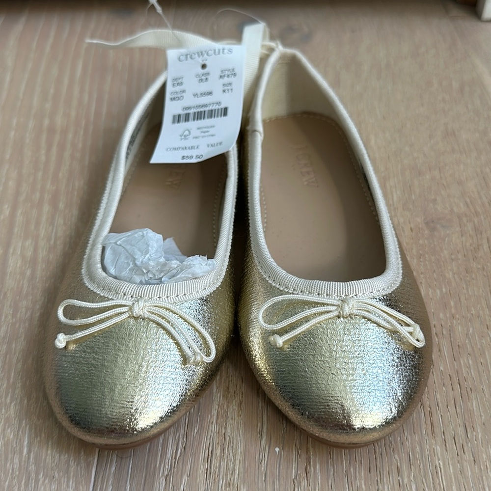 J.Crew NWT crewcuts Champagne colored ballet flats K11